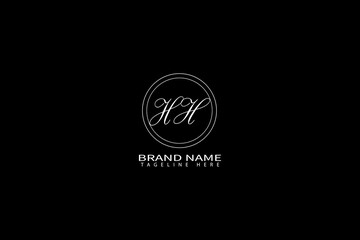 Elegant HH Monogram Logo – Luxury Minimal Initial Design for Branding