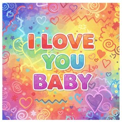 I Love You Baby Rainbow Heart Background Illustration