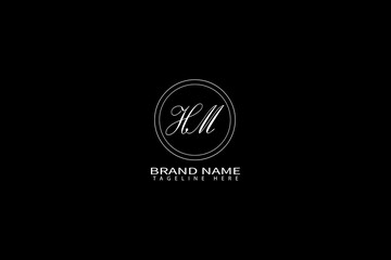 Elegant HM Monogram Logo – Luxury Minimal Initial Design for Branding