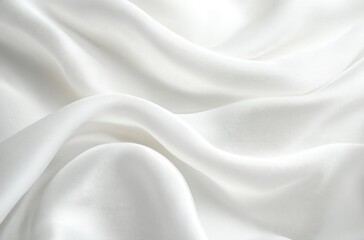 Obraz premium Smooth and flowing white fabric with soft folds and gentle curves creating a serene and clean visual texture