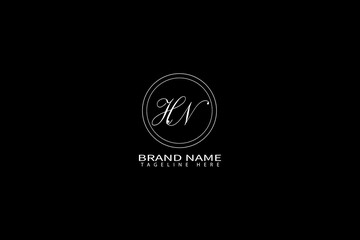 Elegant HN Monogram Logo – Luxury Minimal Initial Design for Branding