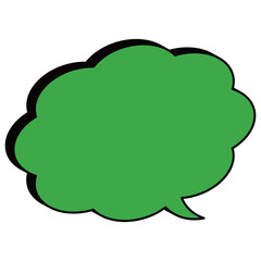 雲形吹き出し　アイソメトリック　緑　緑色