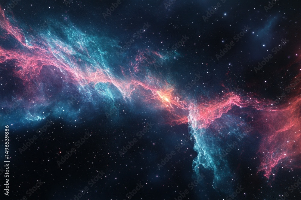 Wall mural beautiful nebula glowing in deep space showcasing vibrant colors and vast cosmic wonders, beautiful 