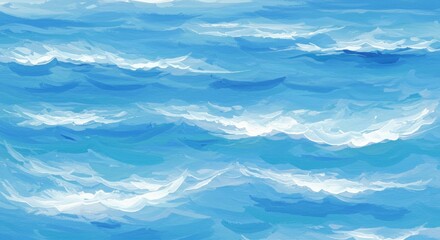 Fototapeta premium Illustration of Blue Ocean Waves Background