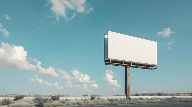 Digital illustration of a billboard mockup with customizable advertising space.