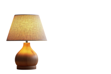 A warm light glowing from a bedside lamp creating a sense of comfort and peace in the night on transparent background