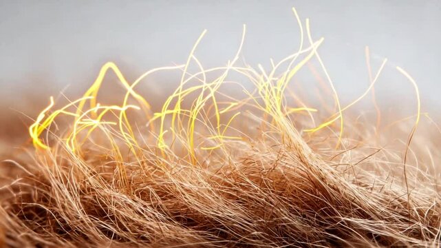 Human Hair Root Structure with Neural Light Connections - AI	
