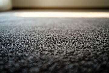 Dark gray textured carpet background with natural grainy pattern for versatile design use