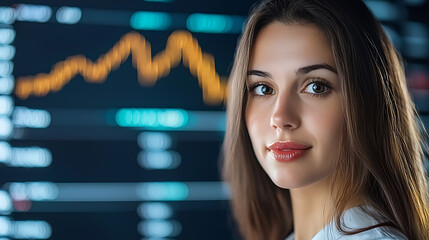 Fototapeta premium Data analyst interpreting trends office portrait modern workplace close-up view professional insights