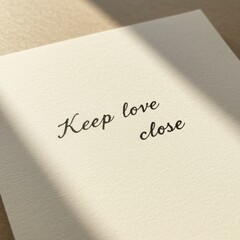 Illustration of Keep Love Close on Beige Background