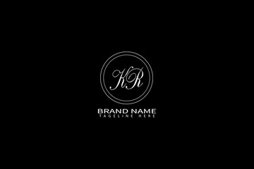 Elegant KR Letter Logo Design – Minimalist Luxury Monogram Branding Template