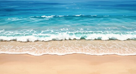 Illustration of Soft Sand and Gentle Waves on Beach
