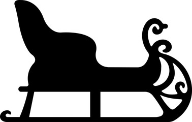 Santa Claus sleigh icon in flat style isolated on transparent background