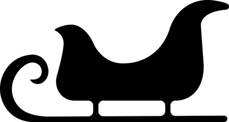 Santa Claus sleigh icon in flat style isolated on transparent background