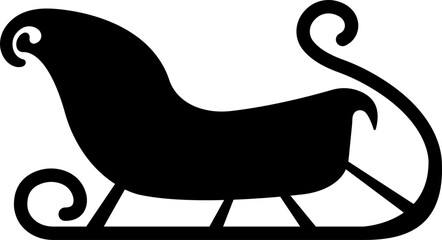 Santa Claus sleigh icon in flat style isolated on transparent background