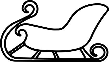 Santa Claus sleigh icon in line style isolated on transparent background