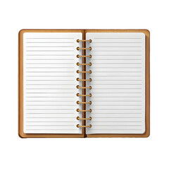 Open notebook PNG icon isolated with transparent background