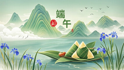 Chinese dragon boat festival celebration
