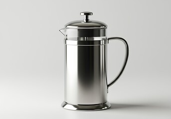 Obraz premium French Press Silver Metal for Coffee