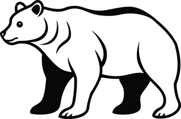 Bear Silhouette Vector Illustration In White Background