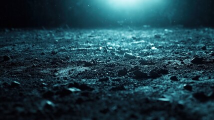 Mysterious Dark Ground with Glittering Particles Under Soft Light