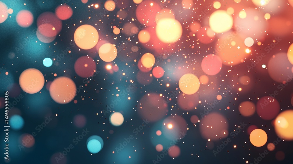 Poster abstract festive background with twinkling lights and sparkling bokeh effects
