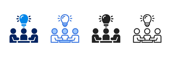 Brainstorming  Icon Set Different Style Collection 
