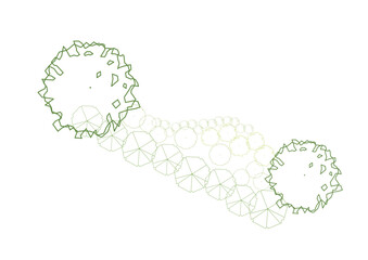 architecture drawing plant tree top view plan greenery vegetation vector. design nature architectural landscape set element illustration bush garden flora sapling minimal. architect isolated.