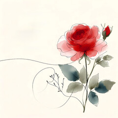 Watercolour red roses