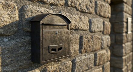 Photo of a Metal Mailbox on Stone Wall