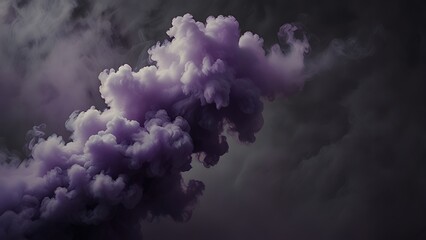 Naklejka premium Abstract purple smoke cloud on dark background