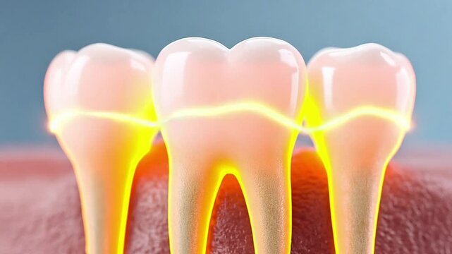 Detailed Cutaway of Tooth Structure Showing Pulp and Dentin - AI	

