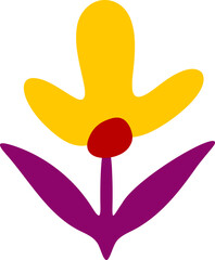 Hand Drawn Colorful Flower Doodle