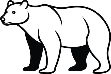 Bear Silhouette Vector Illustration In White Background