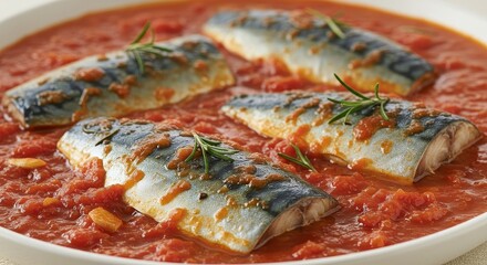 Photo of Baked Mackerel in Tomato Sauce with Rosemary