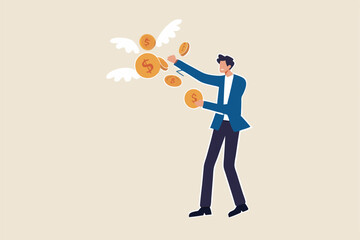 Financial smart phone application, online money transaction or mobile banking concept, young adult man using mobile banking application to transfer money or make online shopping transaction.