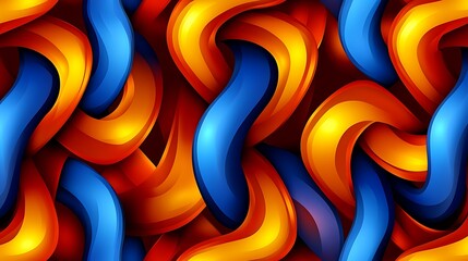 Abstract Blue Orange Swirl Pattern.