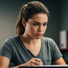 Photo of Focused Woman Creating Digital Art on Tablet
