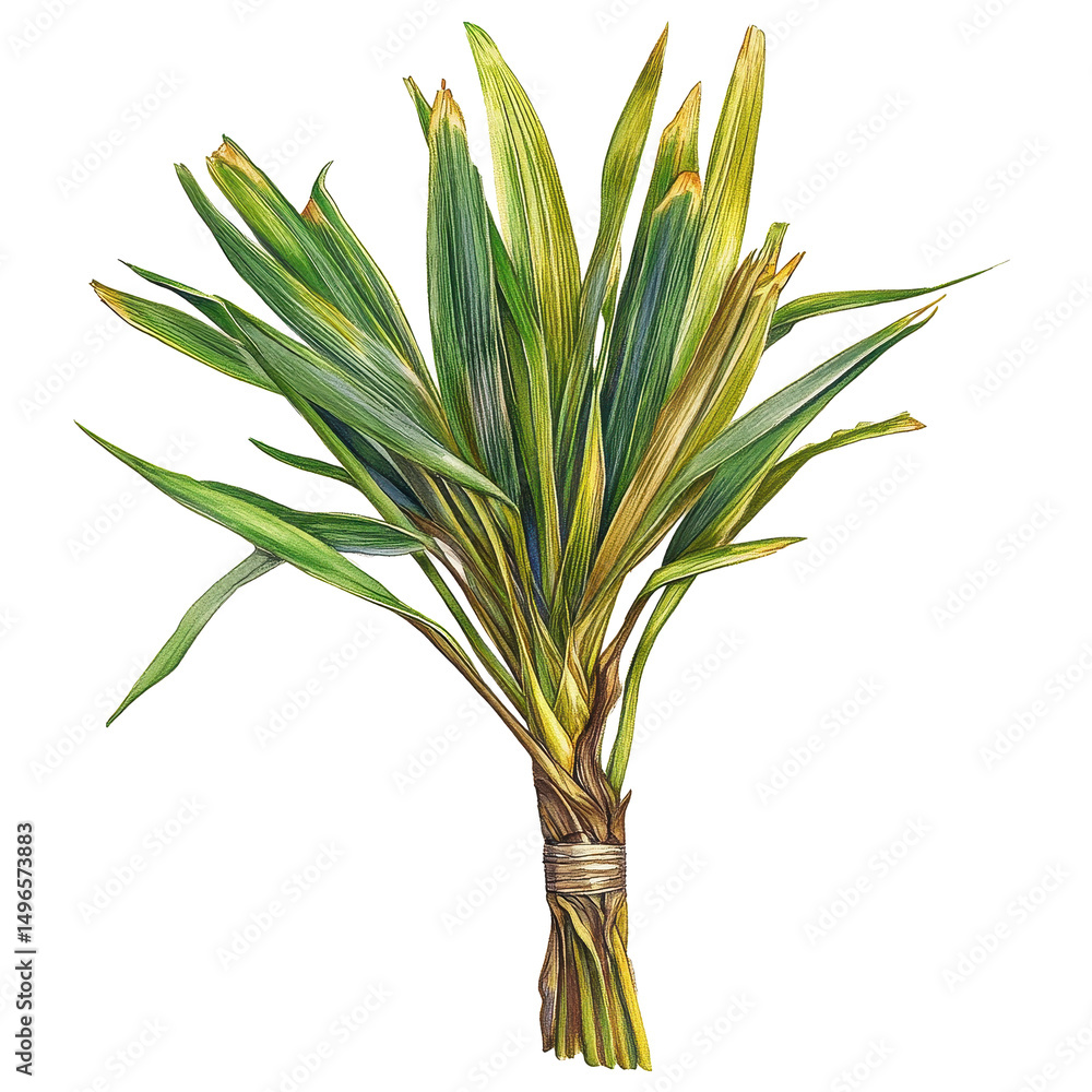Poster pandanus palm isolated displayed prominently on a transparent background for botanical study and app
