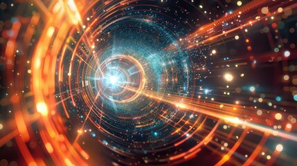 Obraz premium Quantum computing revolutionizing business analytics and security 