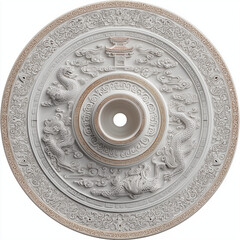 Naklejka premium Chinese circle symbol commemorative coin of cultural element