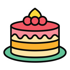 vector illustration of a cake