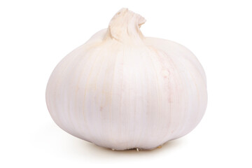 Fresh peeled garlic cloves, bulb  with garlic slices isolated