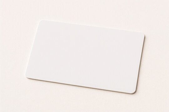 Blank white plastic card isolated on white background ideal for mockups of business cards ID or membership cards
