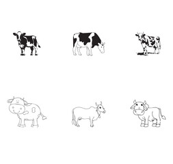 Group cow vector design
