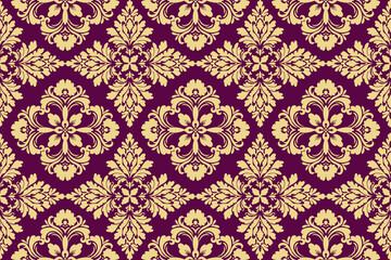 Damask seamless pattern vector background. baroque style pattern. Luxury textile. Graphic ornate pattern for wallpaper, fabric, packaging, wrapping. Damask floral ornament.