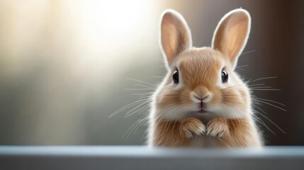 Obraz premium Adorable Bunny Portrait with Soft Fur and Big Eyes
