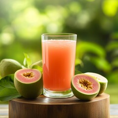 a glass of guava juice