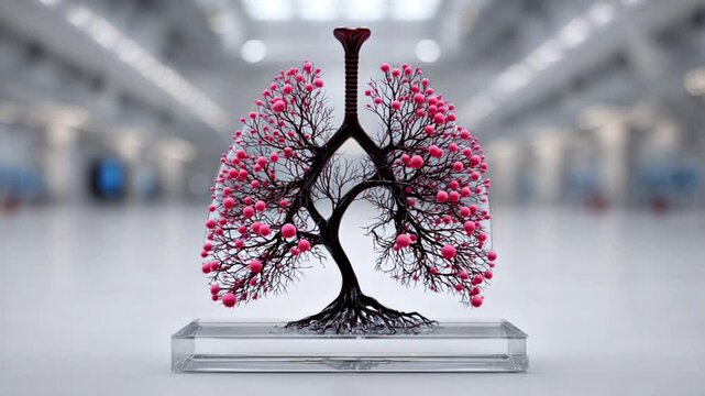 Conceptual Lungs Illustration for Breathing and Health Topics - AI
