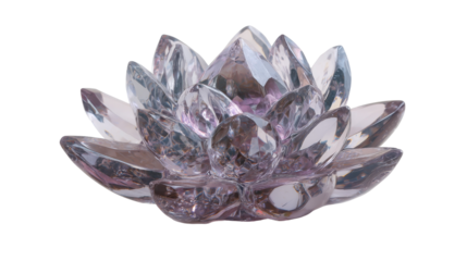 Beautiful crystal lotus flower decor for elegant home ambiance. transparent background